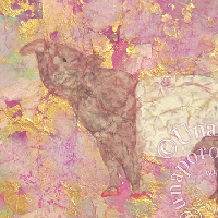 海南百合香の日本画作品「Amethyst(マレーバク)」