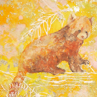 海南百合香の日本画作品「Topaz(レッサーパンダ)」