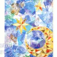 海南百合香の日本画作品「月夜の欠片」