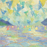 海南百合香の日本画作品「風乗り」