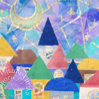 海南百合香の日本画作品「マチナミ#02」