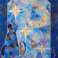 海南百合香の日本画作品「Midnight Moonlight」